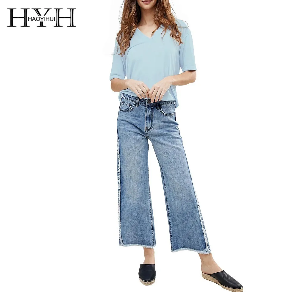 HYH HAOYIHUI 2019 модная летняя женская сексуальная v образная горловина светло голубая