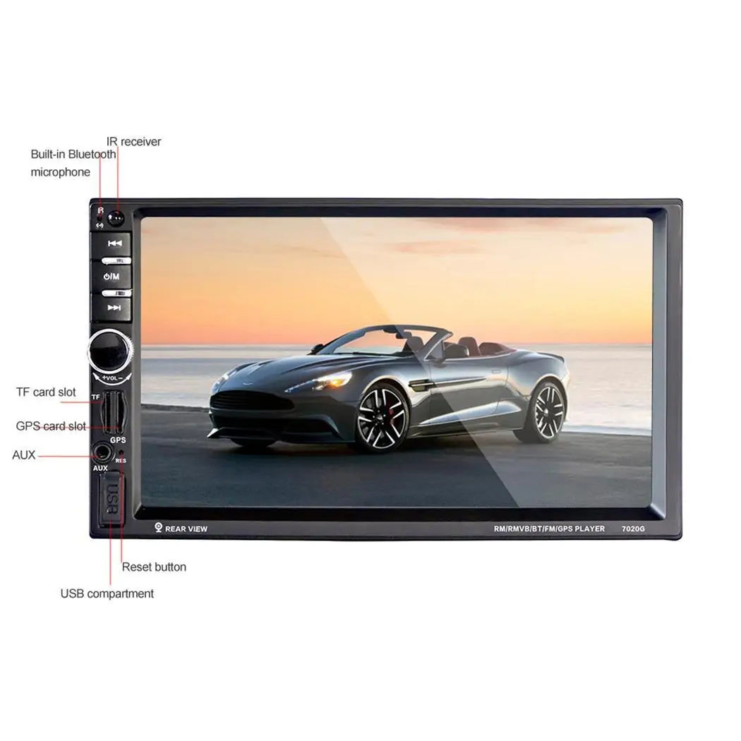 7 дюймов 2 Din автомагнитолы gps Авто Стерео MP5 плеер Сенсорный экран TF USB FM Bluetooth
