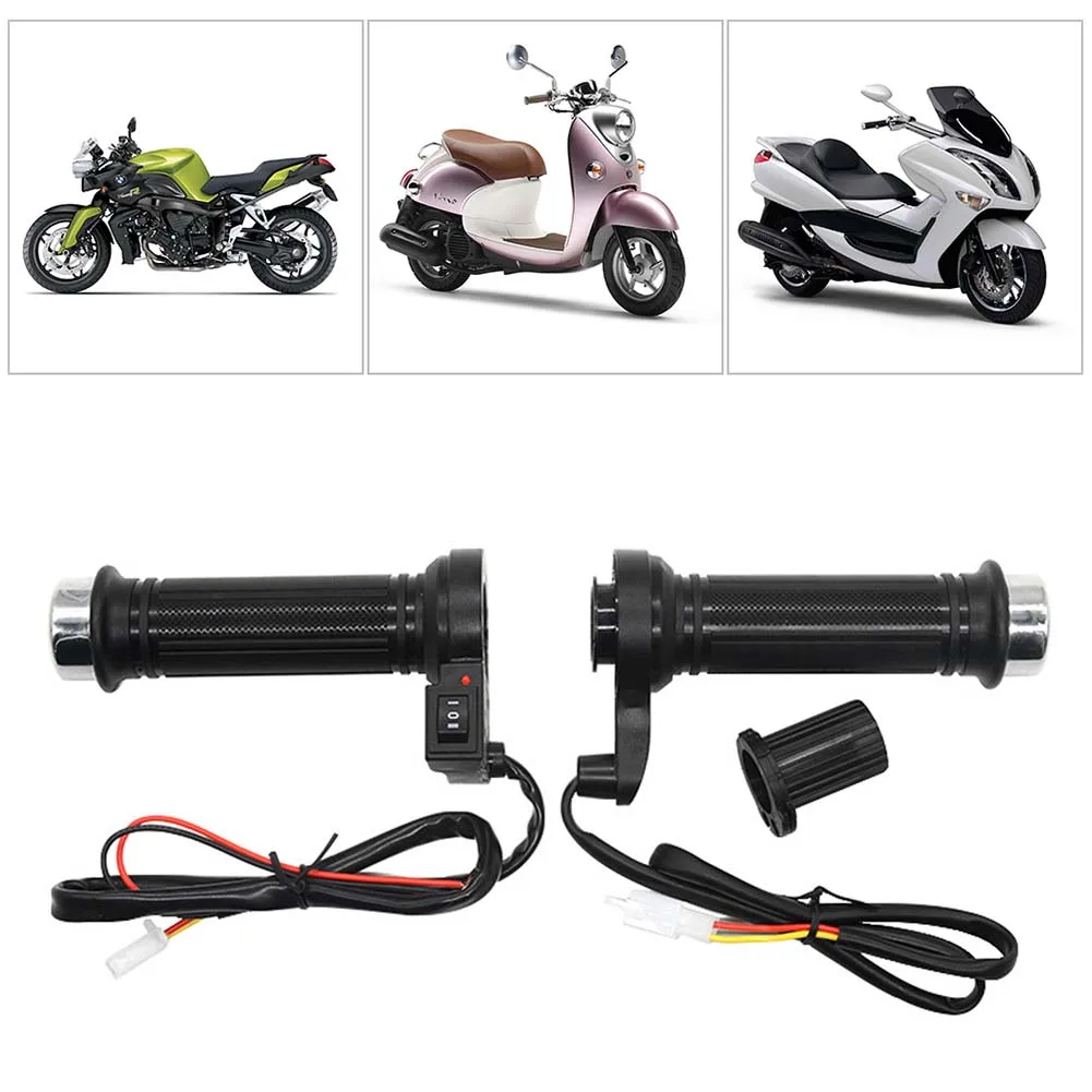 

Black Motorcycle Handlebar Electric Hot Heated Grips Handle Handlebar Warmer With Three-Speed Switch (Black)