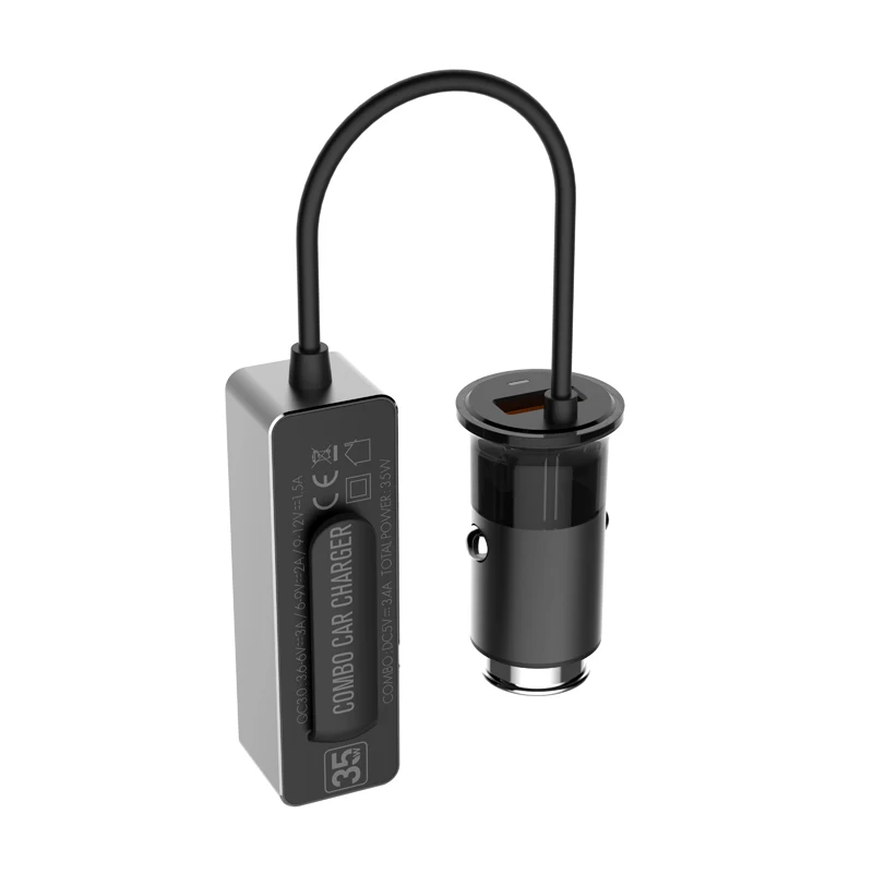 LDNIO, 4 USB, быстрое автомобильное зарядное устройство для iPhone, iPad, samsung, планшета, зарядное устройство для мобильного телефона, 5 В, 5,5 А, автомобильное USB зарядное устройство, кабель 1,2 м
