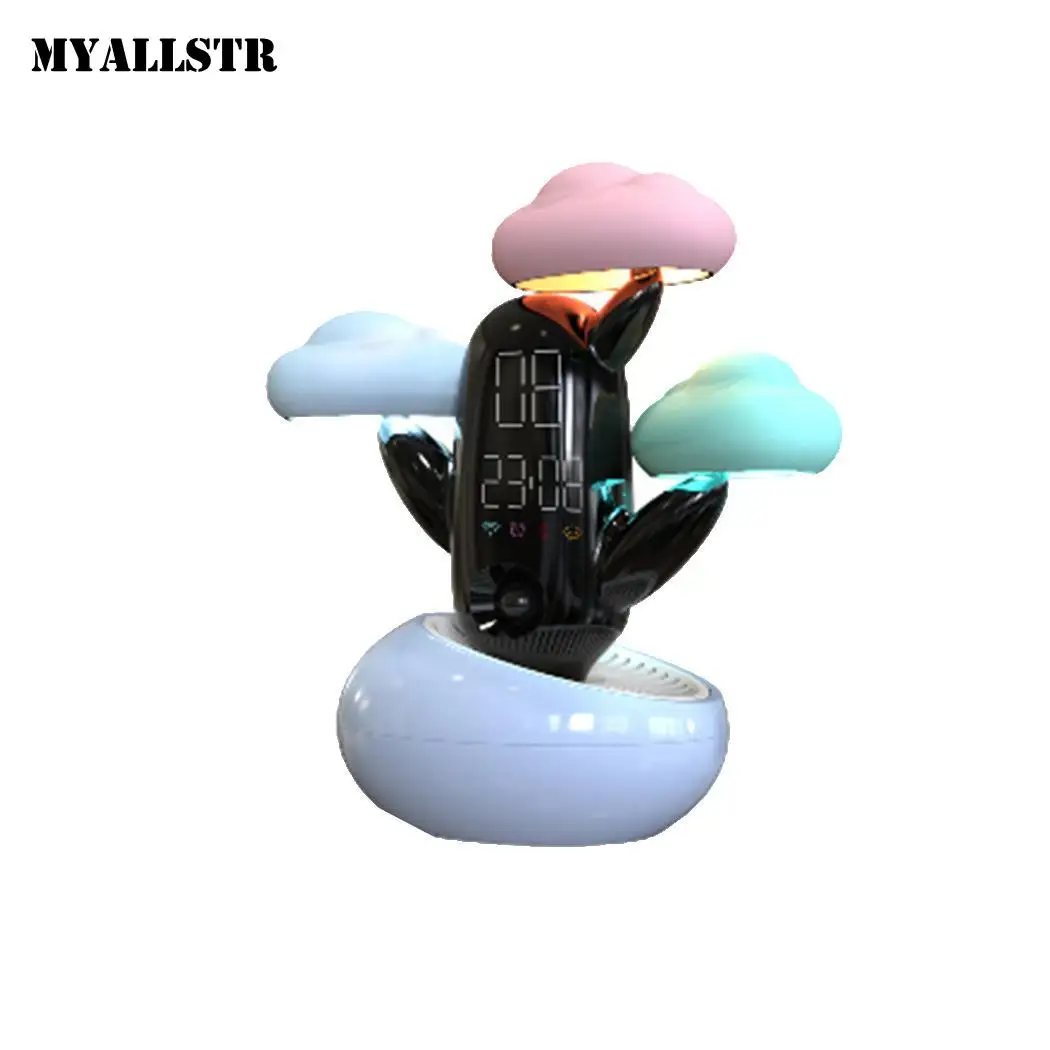 Intelligent Home Glowing Temperature Clock Cloud Alarm 5V Unisex Desktop Sound Digital Clocks 3W 2000mAh 500mA DC | Дом и сад