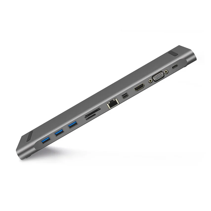 TTKK ULT BEST 10 в 1 3 usb порта Type C концентратор док станция Поддержка 5 мм аудио 4K x 2K Hdmi Vga