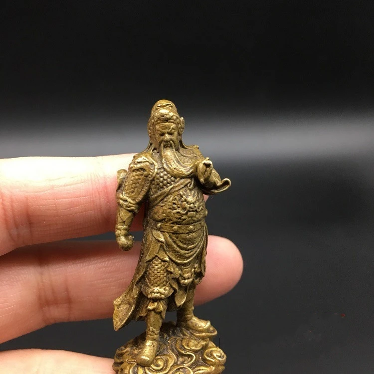 Собранные китайские латунные Резные маленькие статуи Будды Mammon Guan Gong Yu|Статуи и