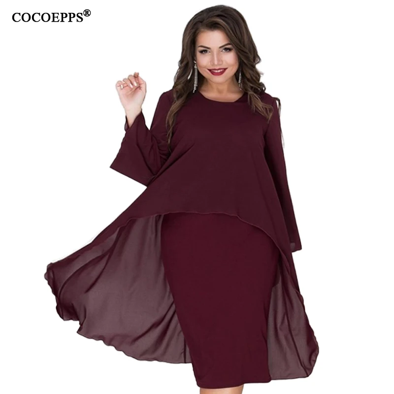 Женское шифоновое платье большого размера Повседневное миди 5XL 6XL Vestidos лето 2019 |