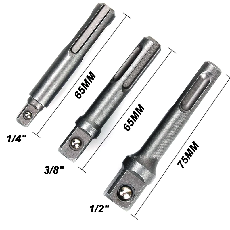 3 размера 1 шт. SDS Plus адаптеры разъем 1/4 &quot3/8&quot 1/2 &quotгнездо для дрели сверла молотка