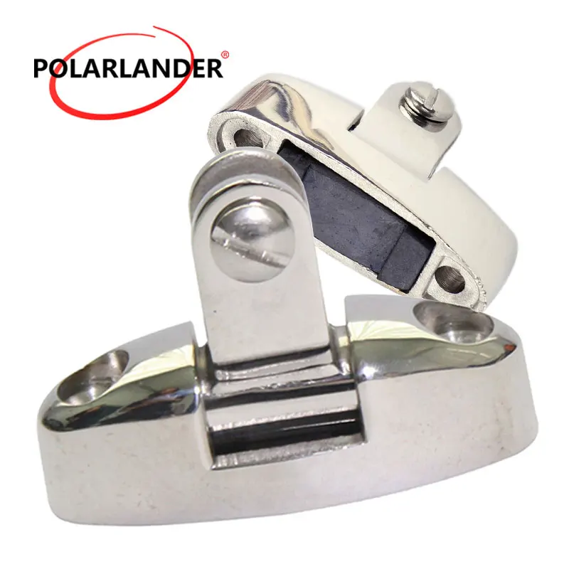 

Mountain Type Fitting Stainless Steel 316 Swivel Deck Hinge Fit For Marine Boat Yacht Hardware Bimini Top With Rubber Pad Silver