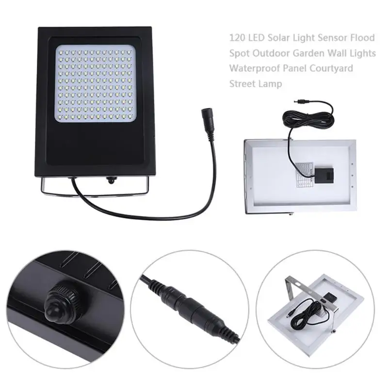 Светодио дный 120 светодиодный солнечный свет сенсор прожектор пятно сад