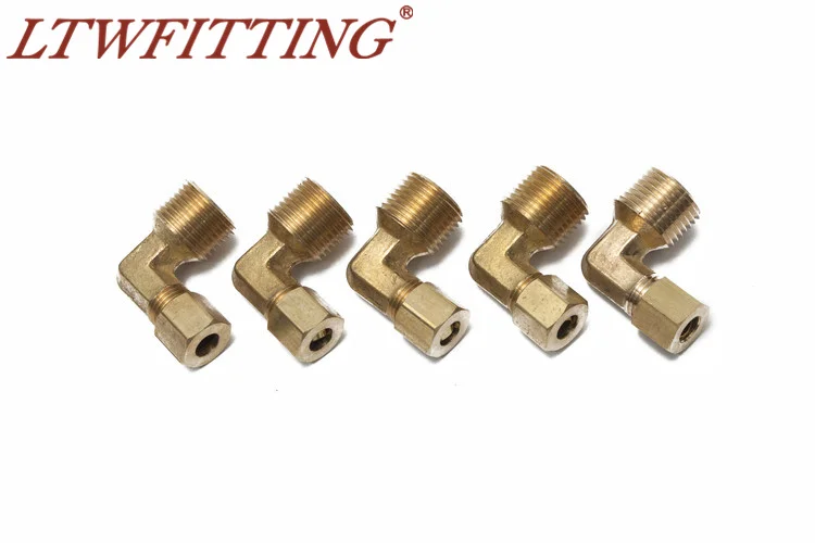 LTWFITTING 1/4 &quotOD x 3/8&quot Мужской NPT 90 Deg компрессионный локоть латунный Компрессионный