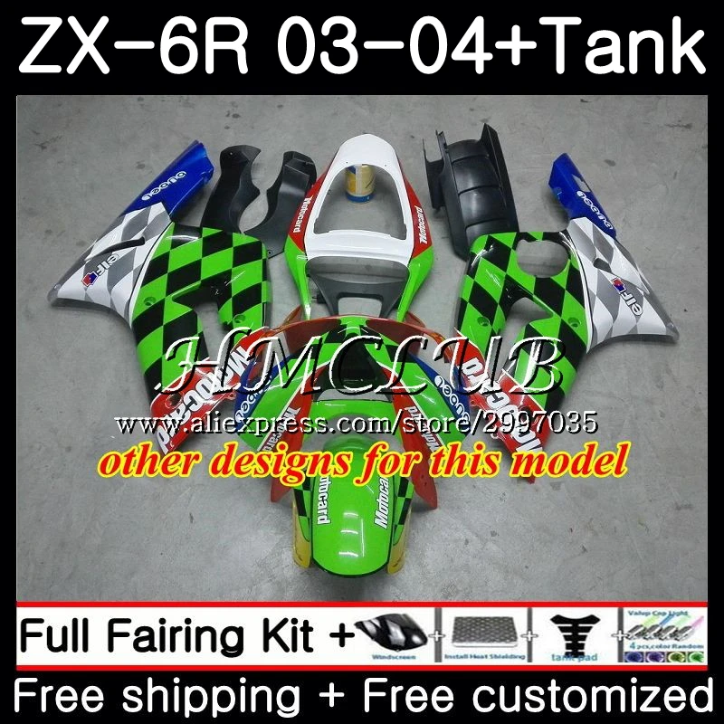 + Бак для KAWASAKI NINJA ZX600 ZX636 ZX 6R 2003 2004 56h3 636 6 R 600CC глянцевый черный ZX6R 03 04