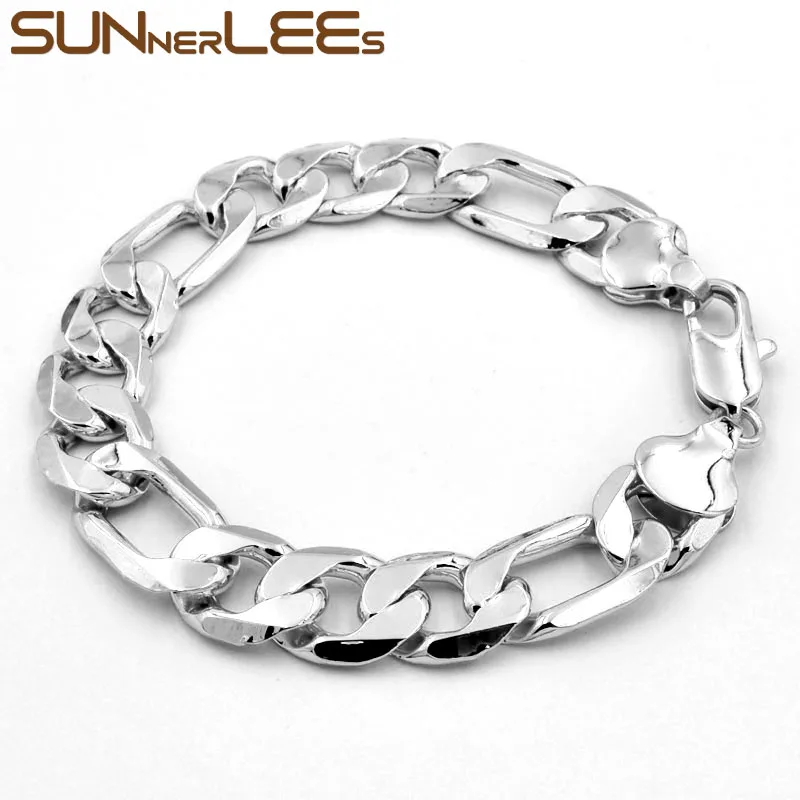 SUNNERLEES модные ювелирные изделия Снаряженная кубинская цепочка Фигаро браслет из
