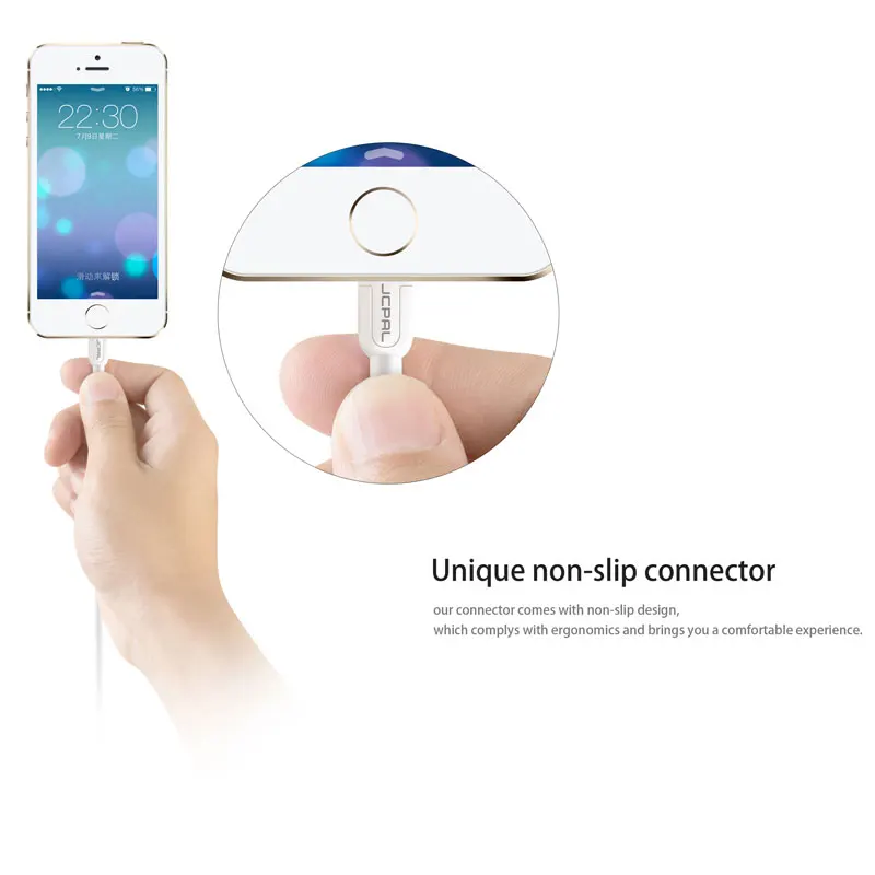 JCPAL оригинальный кабель с сертификацией MFi 8 pin для iPhone XS Max Lightning USB 2.4A Бесплатная