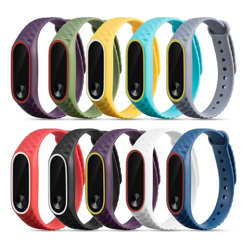 Сменный Мягкий ТПУ ремешок для часов Miband 2 цветной сменный смарт браслет