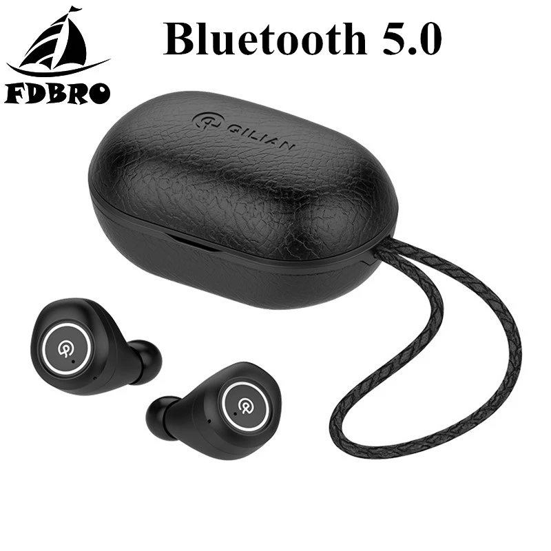 Беспроводная Bluetooth-гарнитура FDBRO 5 0 сенсорные перезаряжаемые спортивные наушники