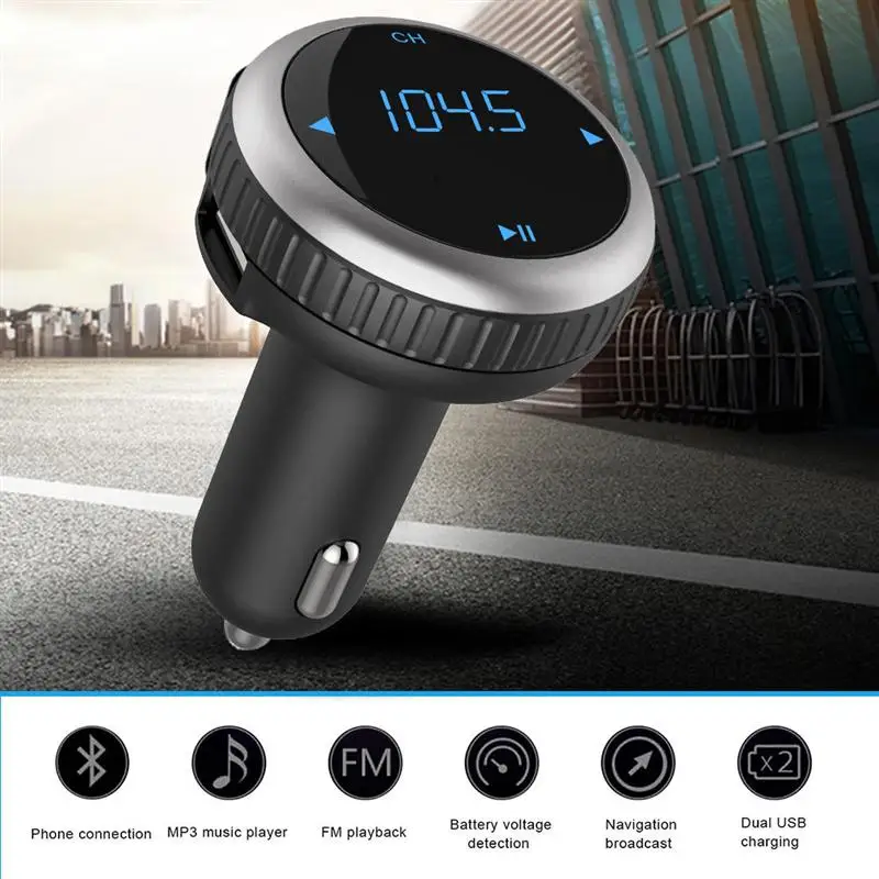 LCD беспроводной Bluetooth fm передатчик автомобильное зарядное устройство MP3