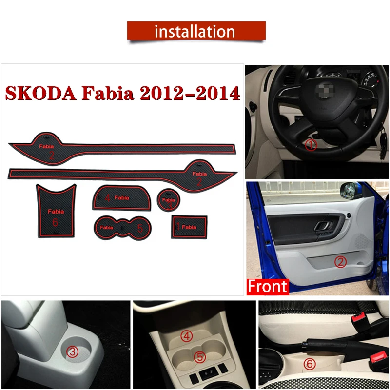 Автомобильные аксессуары 7X для SKODA Fabia Противоскользящие коврики внутренних