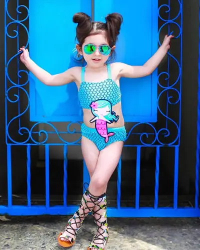 2018 популярный летний купальник Русалочки для маленьких девочек купальный костюм