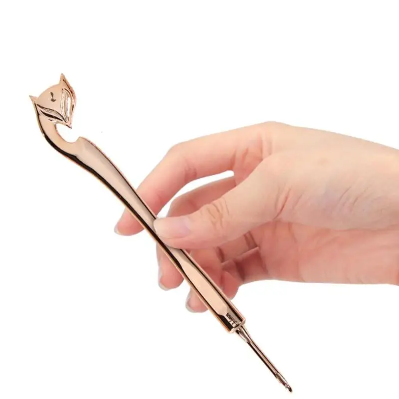 Заводская Продажа 8 шт./компл. Золотая лиса в стиле ретро крючки для вязания спицы