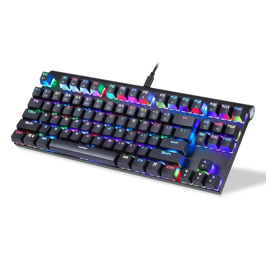 Motospeed CK101 Проводная Механическая клавиатура Металл 87 ключей RGB синий красный