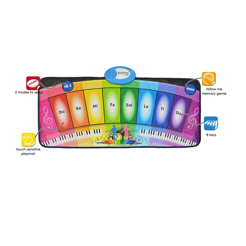 Детская музыкальная танцевальная одеяло Радуга фортепиано стопы шаг светильник