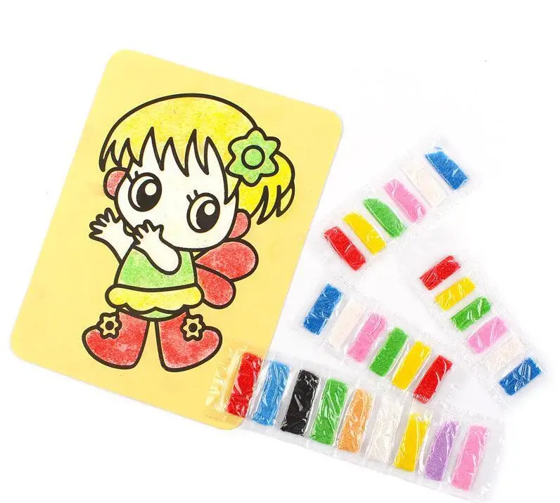 10pcs DIY 9 Color Painting Professional Colorful Kids Backup Sand Bar Children's Learning Educational Drawing Toy Unisex |
