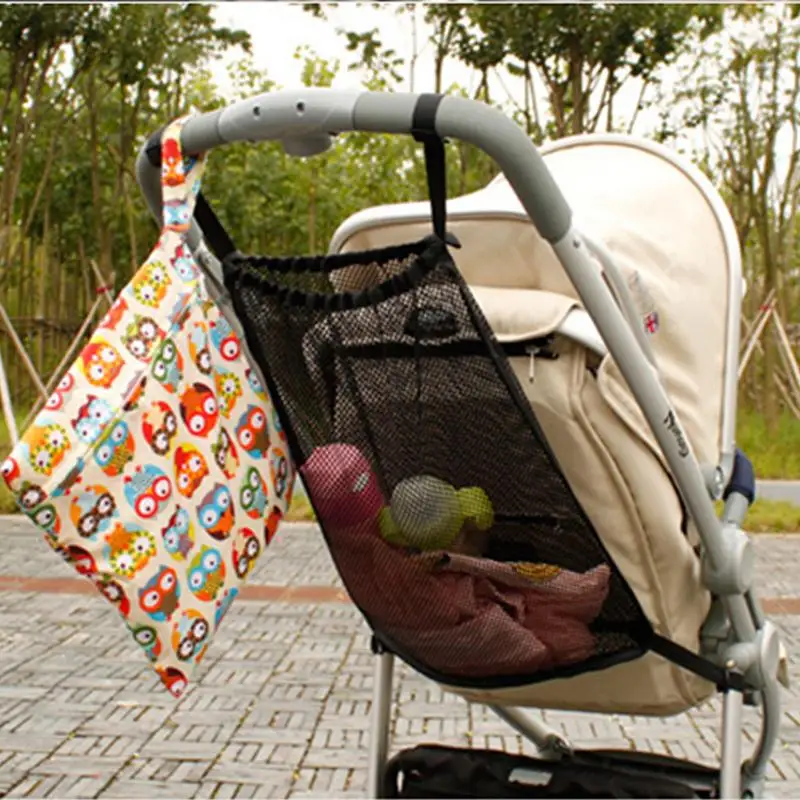 Children Carts Storage Net Bag Large Capacity Baby Carriage Hanging Portable Elastic Beam Pocket Stroller Accessories | Мать и ребенок