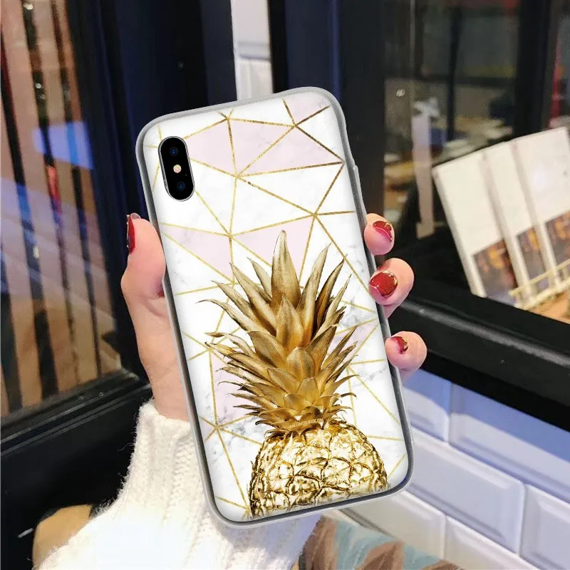 Чехол KISSCASE с ананасом для iPhone X XS 7 8 PLus чехлы рисунком розы 5S SE 5 6 6S Plus на заднюю