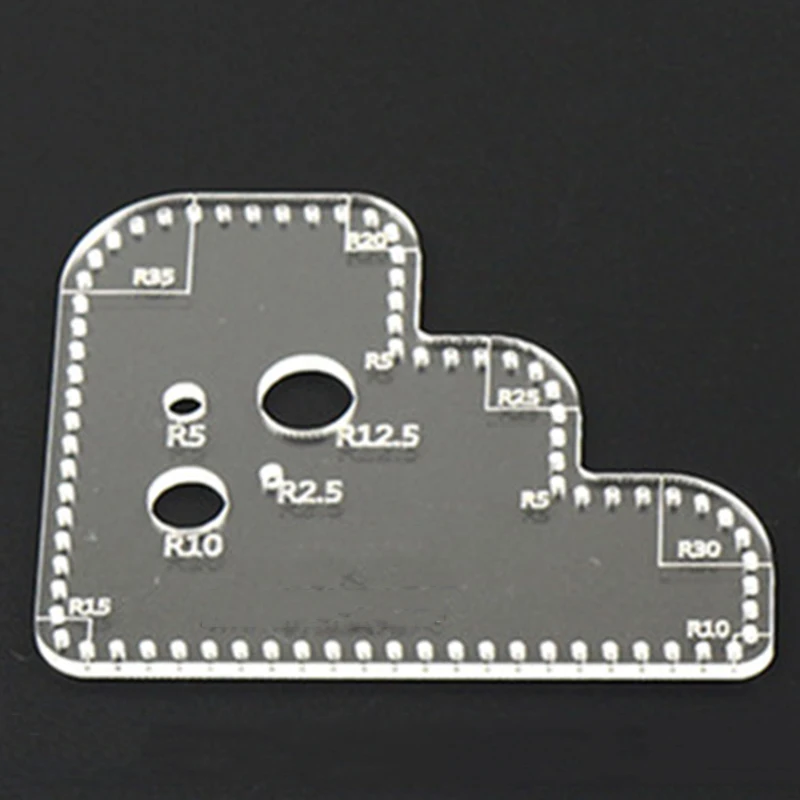 Кожа ремесло акрил Perspex резка круг угловая строчка Трафарет Шаблон для DIY