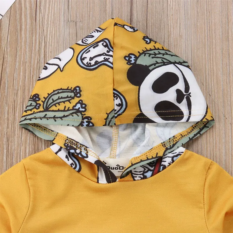 Pudcoco New Brand 2Pcs Toddler Baby Boys Girls Panda Hooded Tops Pants Outfit Set | Детская одежда и обувь