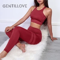 gentillove women sexy set sporting bra sporting toplong workout pants female fitness two piece set high quality workout suits
