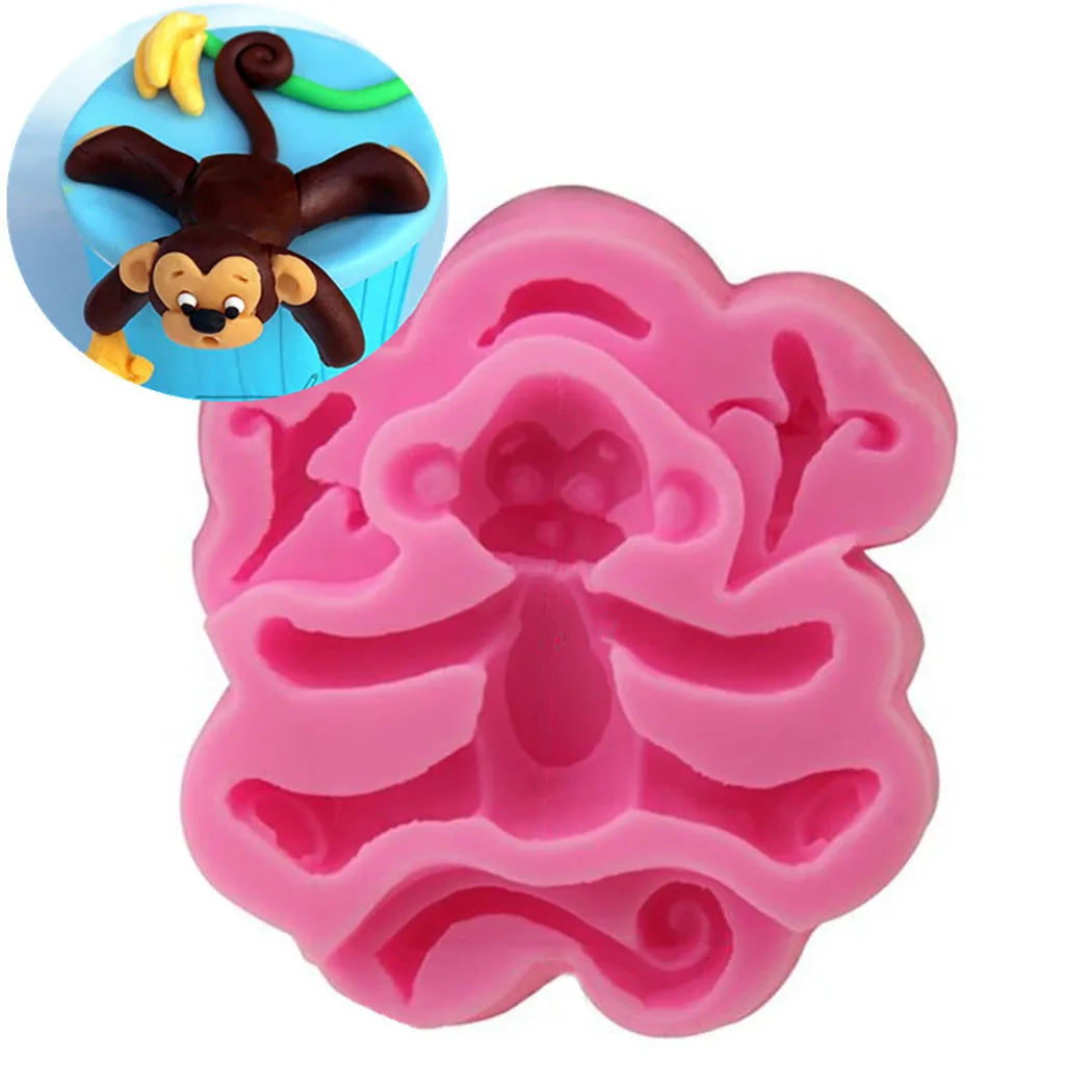 Food Grade Silicone Soap Mold Fondant DIY Cake Monkey Animal Liquid Making Tools | Дом и сад