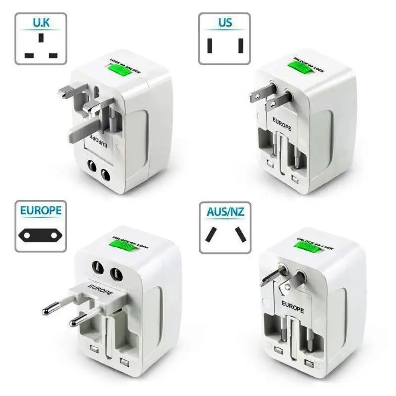 Universal AC 110V-250V 6A US EU AU UK Power Plug World Travel Wall Adapter Converter with LED Indicator White travel adapter | Электроника
