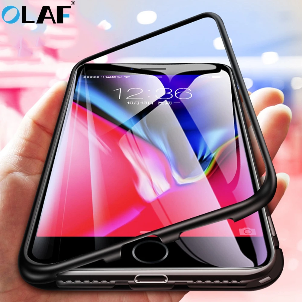 Magnetic Adsorption Case for Huawei P20 Pro Lite Luxury Magnet Tempered Glass Mate 20 lite Nova 3 |