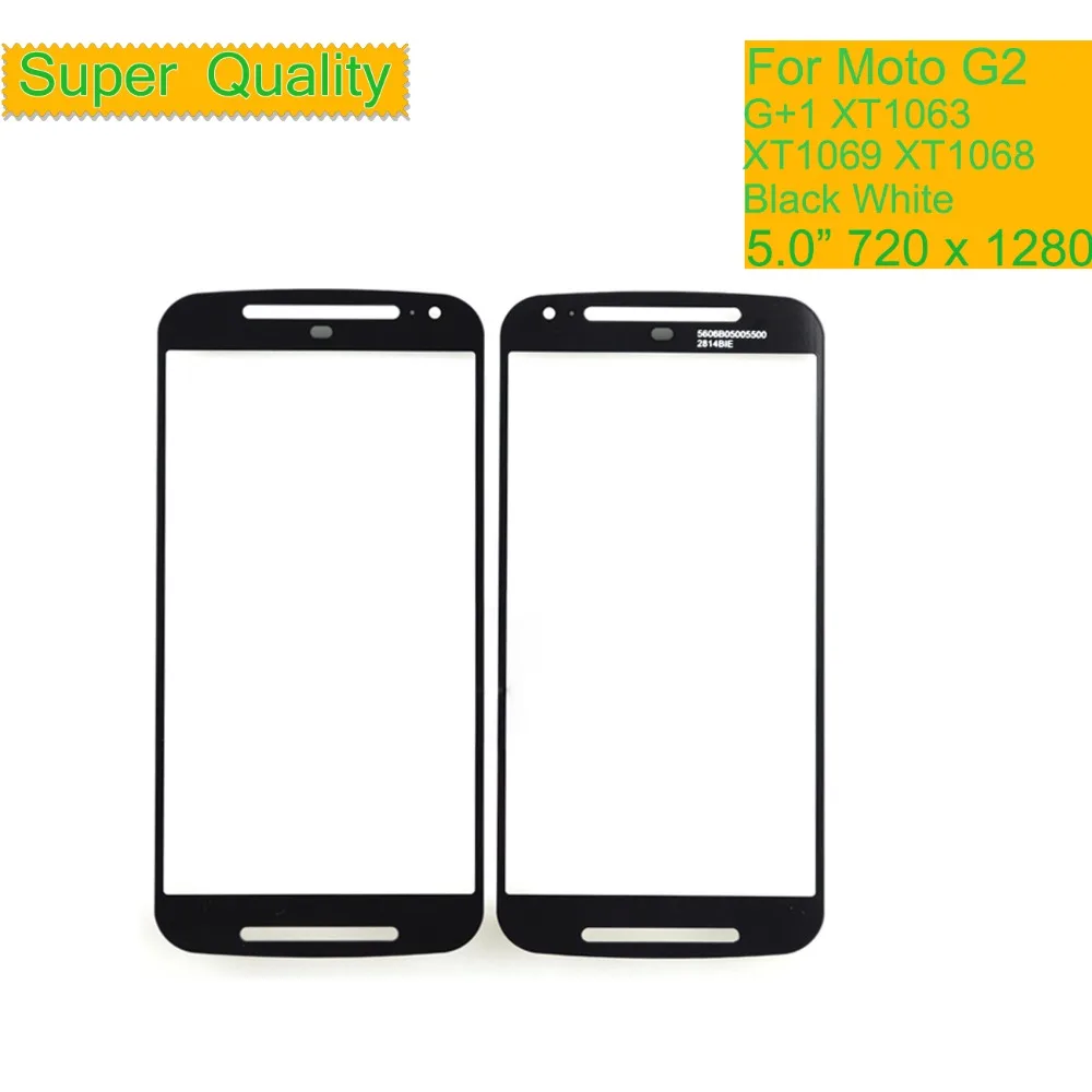 10Pcs/lot For Motorola Moto G2 G+1 XT1063 XT1069 XT1068 Touch Screen Front Outer Glass Panel Lens NO LCD Display Digitizer