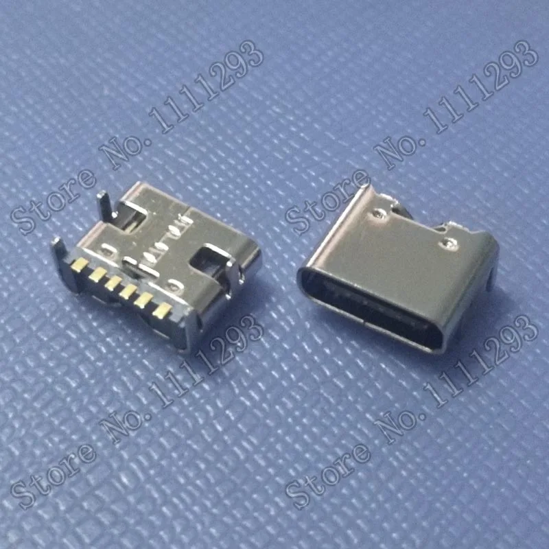 20 шт./лот 6-контактный USB Type-C порт для зарядки и синхронизации данных разъем