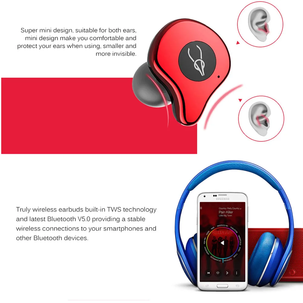 Sabbat E12 TWS мини беспроводные Bluetooth 5 0 наушники гарнитура бинауральные стерео