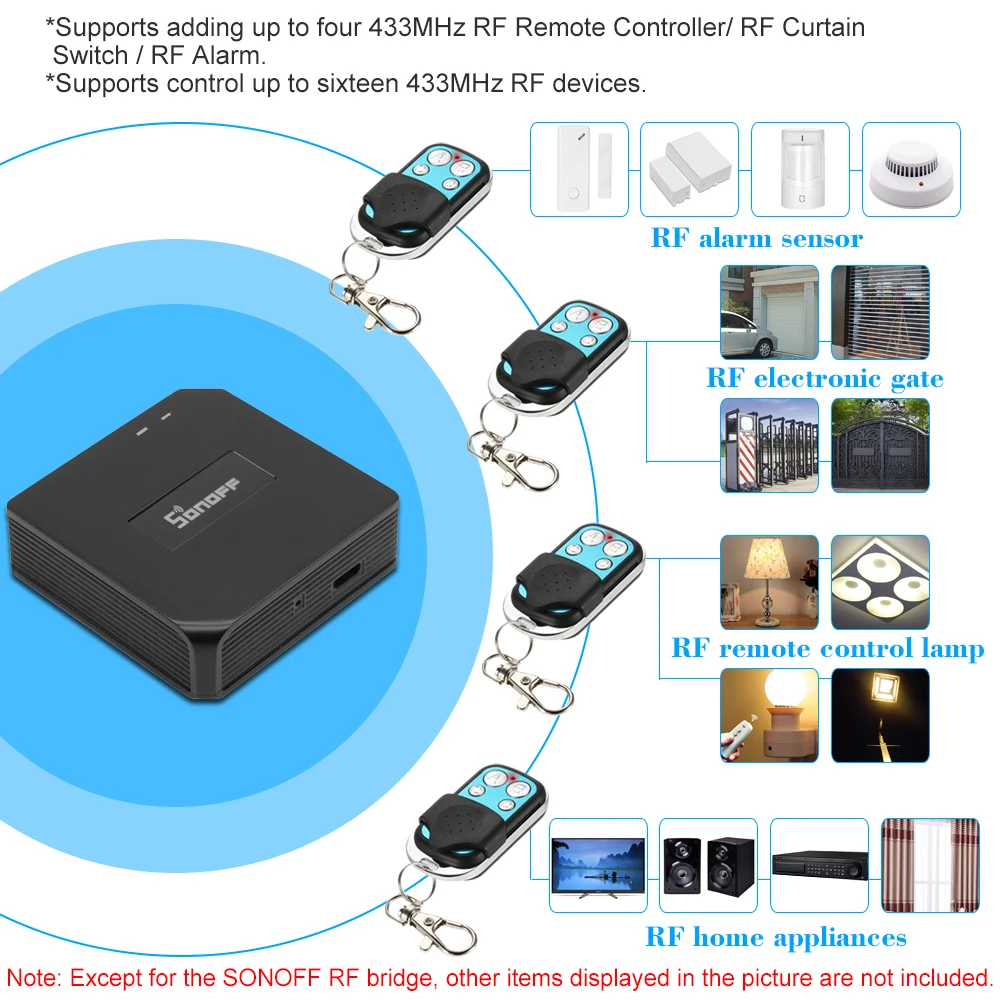 Sonoff RF мост WiFi 433 МГц Замена автоматизации умного дома универсальный
