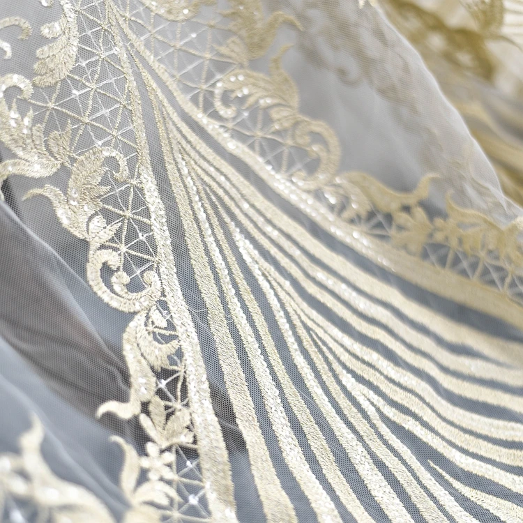 New Light Gold Sequin Quality Mesh Fabric Soft For Wedding Dress Dance Stage Girls Costumes DIY Sewing Material | Дом и сад