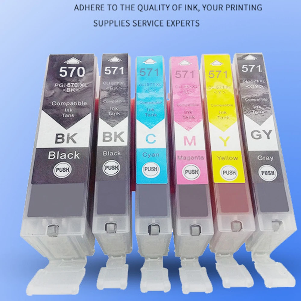 5 шт. чернильный картридж PGI 570 CLI 571 совместимый с Canon PIXMA MG5750 MG5751 MG5752 MG7750 MG7751 MG7752 MG7753