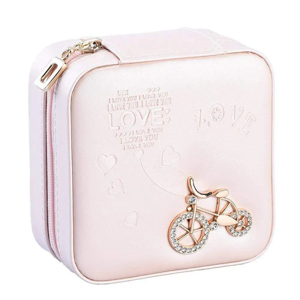 Portable PU Leather Jewelry Box For Women Earring Holder Necklace Organizer Case | Украшения и аксессуары