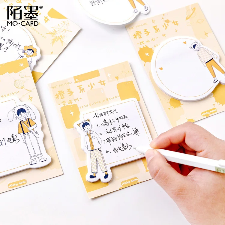 SIXONE оранжевая Серия для девочек клейкая заметка креативные свежие съемные