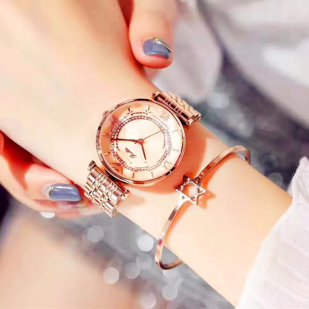 Luxury Casual Diamond Quartz Watch for Women Chic Elegant High Quality Waterproof Roma Dial Wrist Watches | Наручные часы