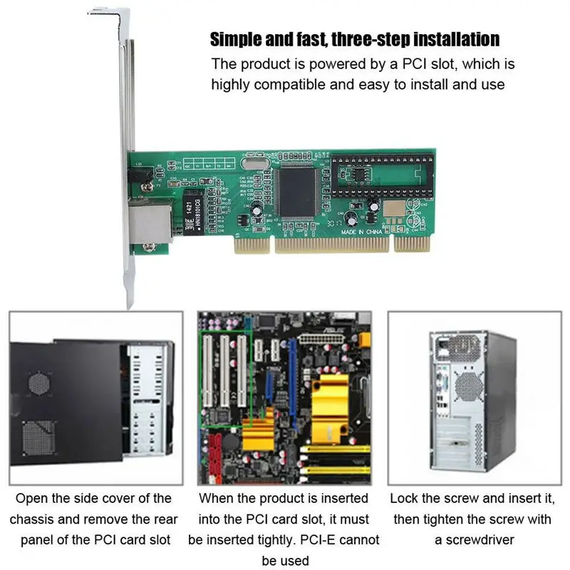 

10/100/1000M Gigabit Ethernet Lan Network Pci Card Adapter For Pc Laptop Computer
