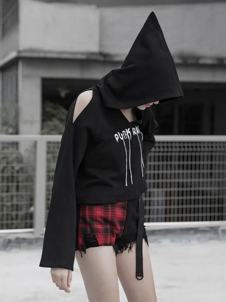 Панк Rave женские Goth кофты ведьмы с рукавами фонариками PT322WY|Женские толстовки и
