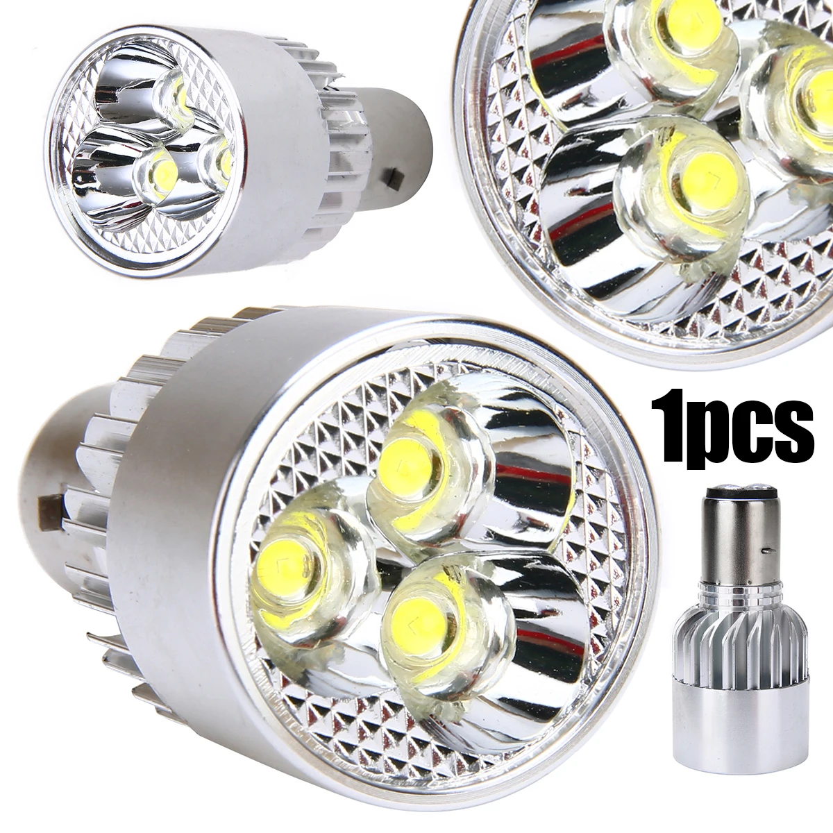 

1pc BA20D 9W 3LED Motorcycle Headlight LED Scooter Fog Driving Lamp Light White Bulbs Accessories