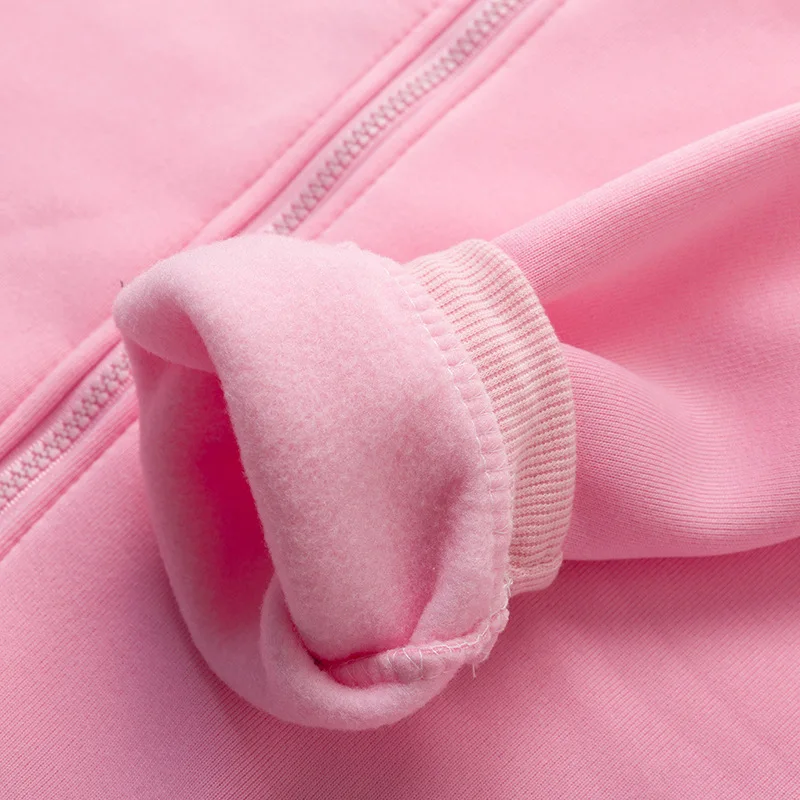 

New Autumn Winter Pure Color Fleece Zipper Sweatshirts Women Casual Simple O Neck Loose Hoodies Student All Fits Warm Tops