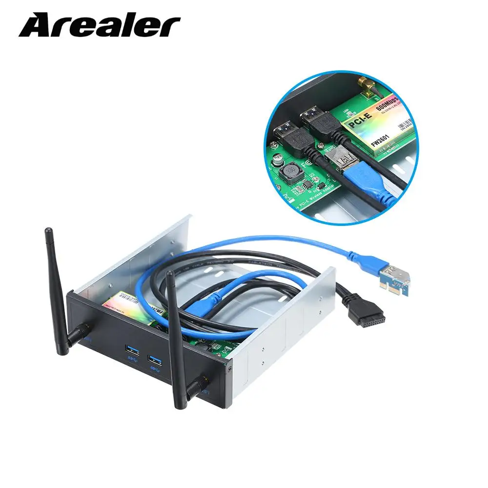 

Pre-Drive Wireless Network Card CD-ROM Expansion Mobile Rack with 2 USB 3.0 Ports 600Mbps High Speed Support Dual Band