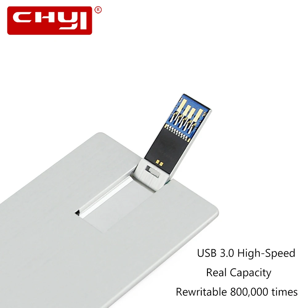 CHYI карта формы 3 0 USB флешка металлическая ручка привода 8 ГБ 16 32 Гб водостойкий