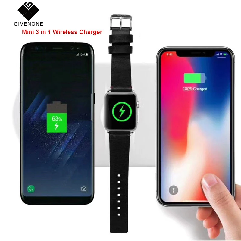 Givenone для iphone airpods Беспроводной подставка быстрой зарядки с покрытием часов Apple Watch