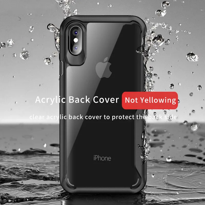 KISSCASE Прозрачный ударопрочный чехол для iphone XS X XR MAX из мягкого ТПУ чехлы телефонов