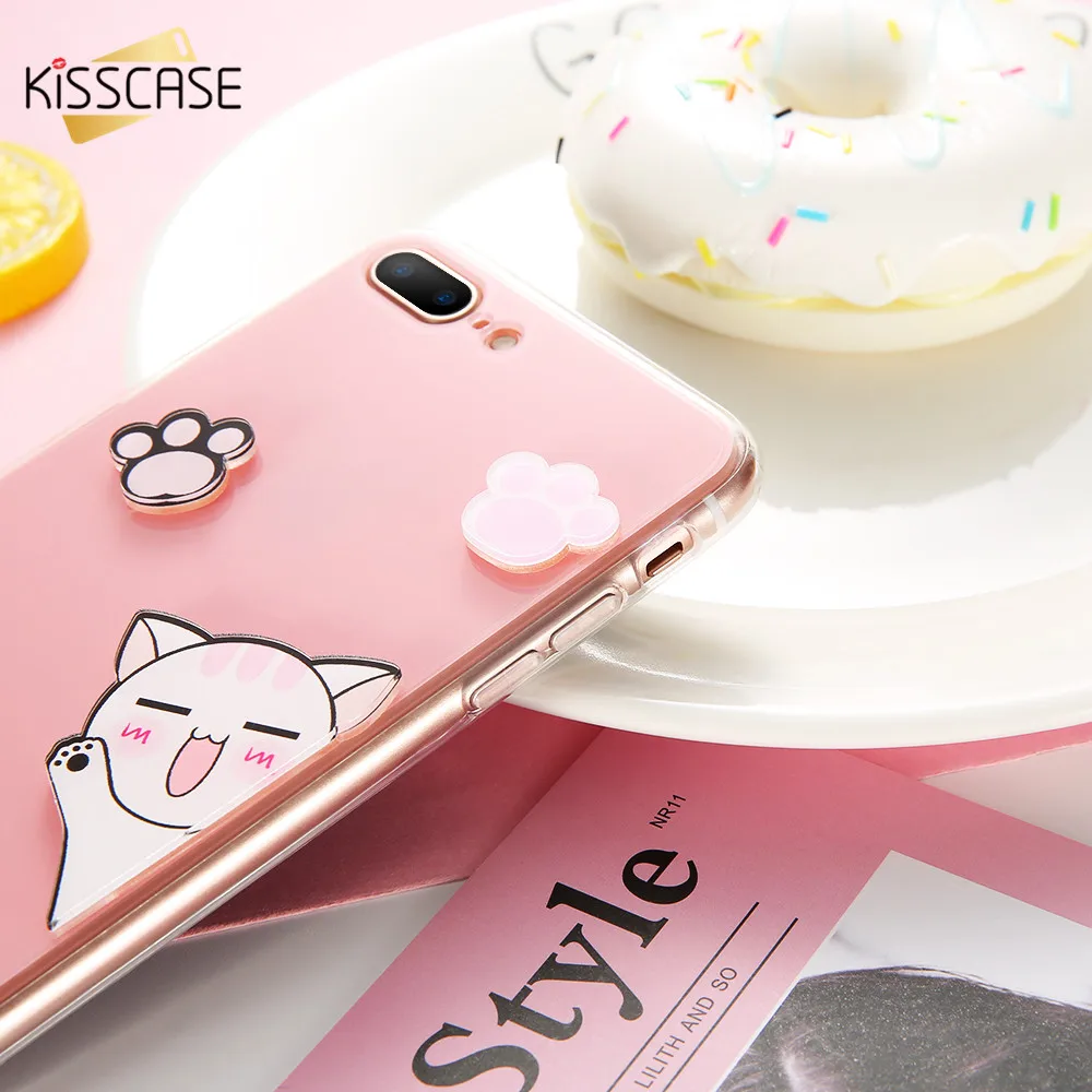 KISSCASE очаровательный чехол для телефона iPhone X XS 6 6s 7 8 Plus мягкие чехлы из ТПУ 6S Fundas